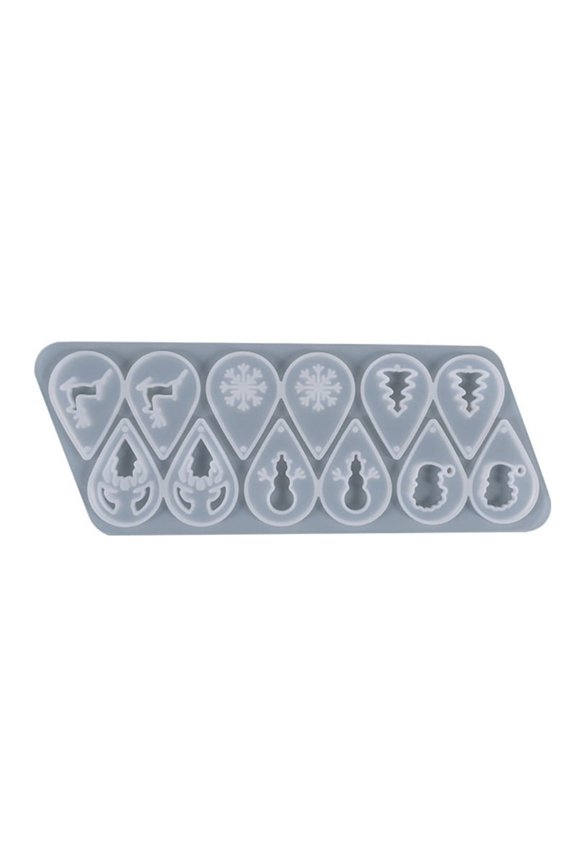 Christmas Earrings UV Epoxy Resin Mold Handmade Earrings Eardrop Silicone Mold