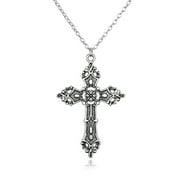 HeroNeo Cross Pendant Necklace Long Chain Punk Goth Trendy Jewelry Accessories Choker