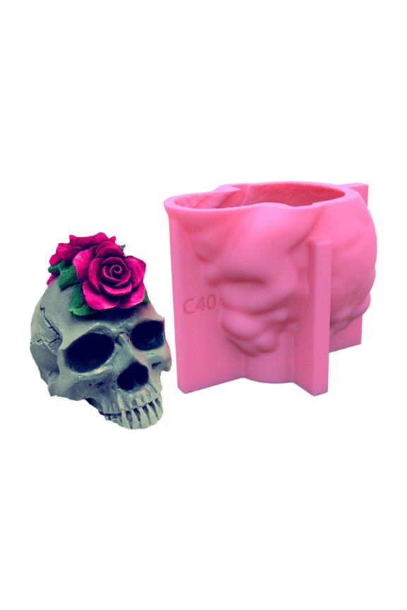 Flower Skull Silicone Mold Resin Epoxy Casting Making DIY Soap Candle Jewelry