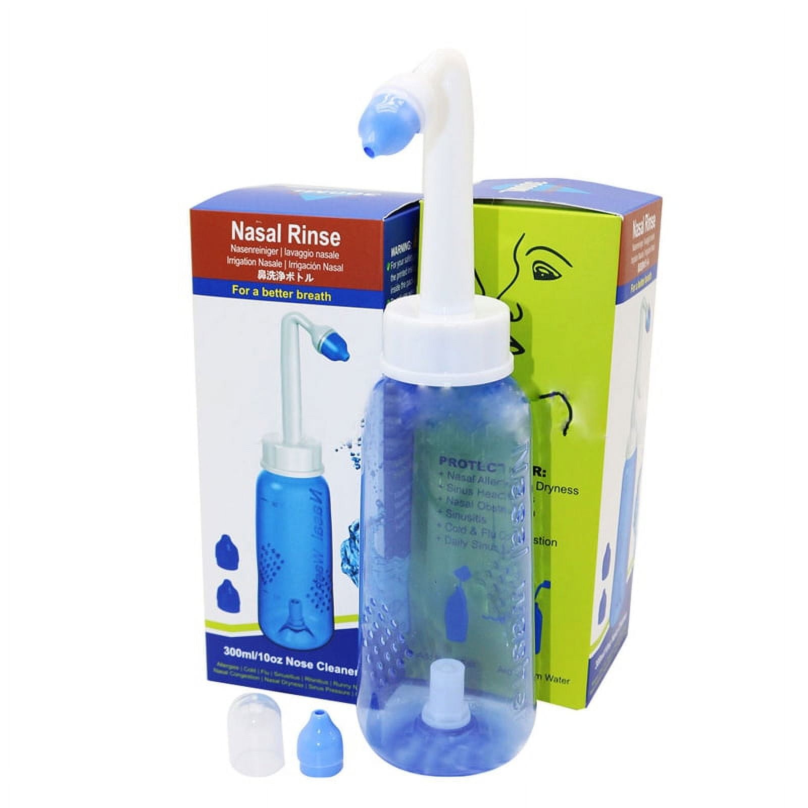 HeroNeo Nasal Rinse Neti Pot Nasal Irrigation Wash Bottle 300ml Nasal  Cleaner Care Kit for Adult Kids Children 
