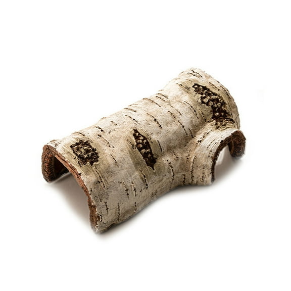 HeroNeo Reptile Hide Cave Small Animal Hideaway Artificial Birch Log Resin Hides Help Breeding for Snakes Lizards Leopard Gecko