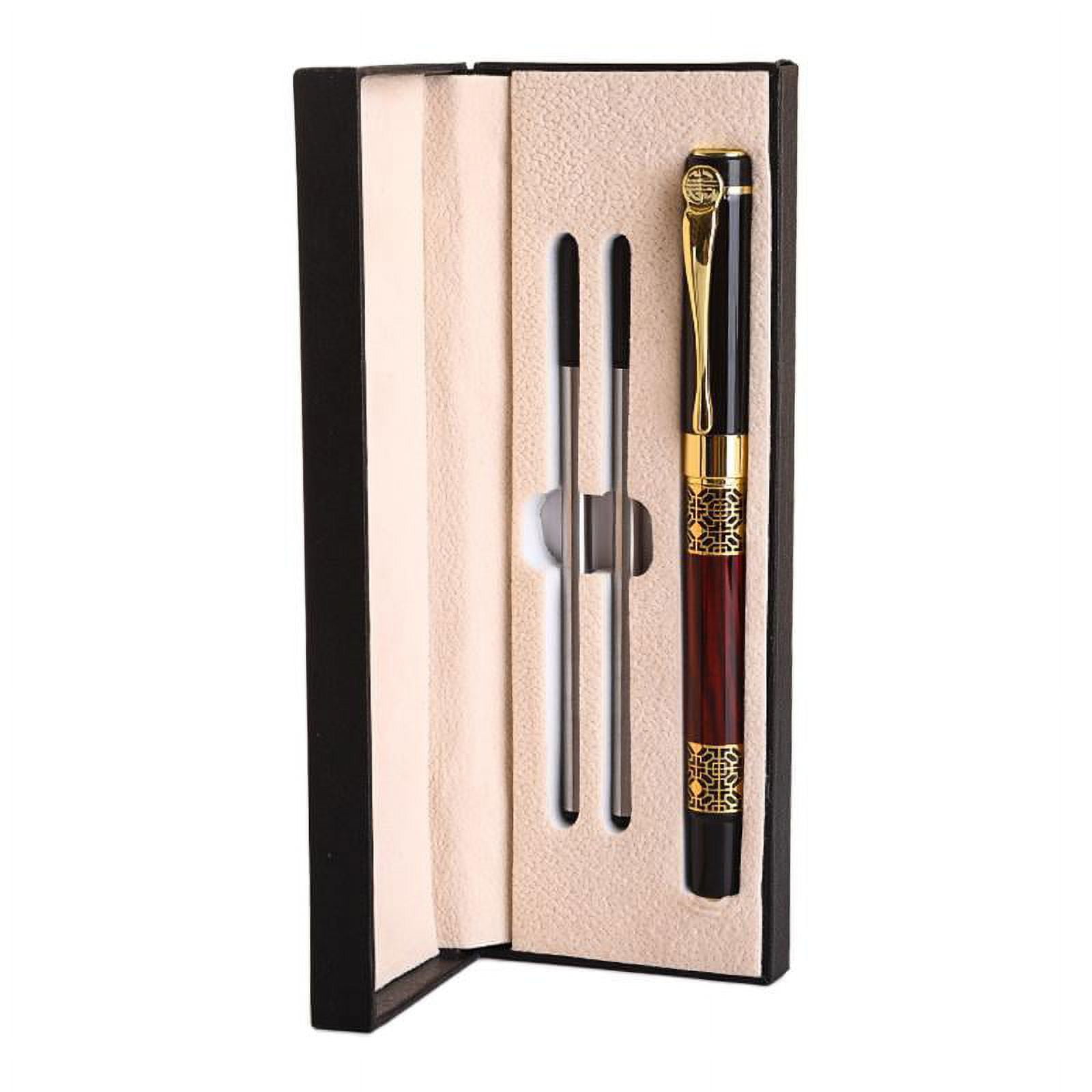 HeroNeo Stunning Luxury Ballpoint Pen Set Black Refill Pen 0.5mm Point ...