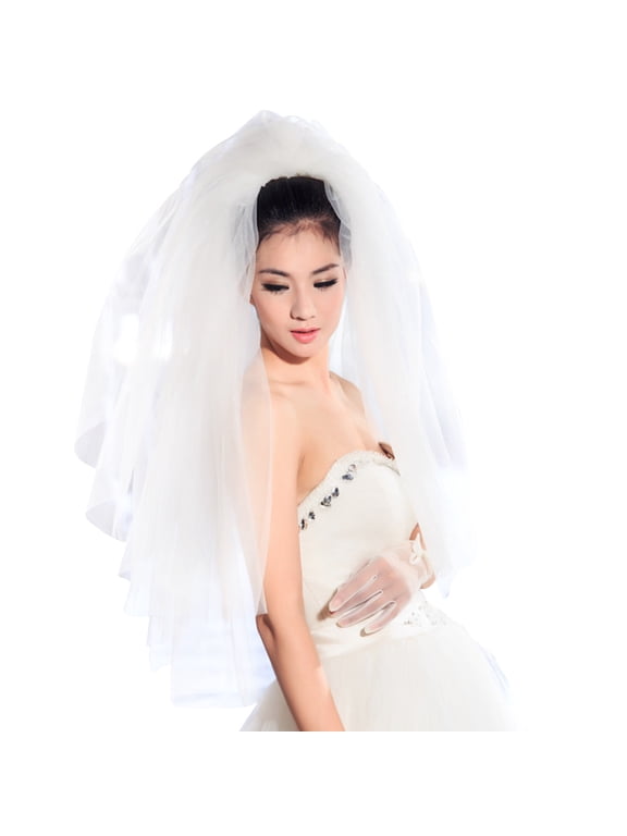 Tulle Wedding Dress Veils Fluffy White Multi Layers Bridal Hair Veil Comb Bride