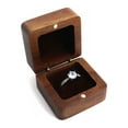 thumbnail image 1 of HeroNeo Unique Engagement Ring Box for Proposal Pocket Size Wooden Lighter Ring Box, 1 of 19