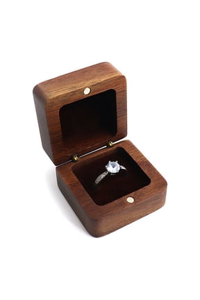 Unique Engagement Ring Box for Proposal Pocket Size Wooden Lighter Ring Box