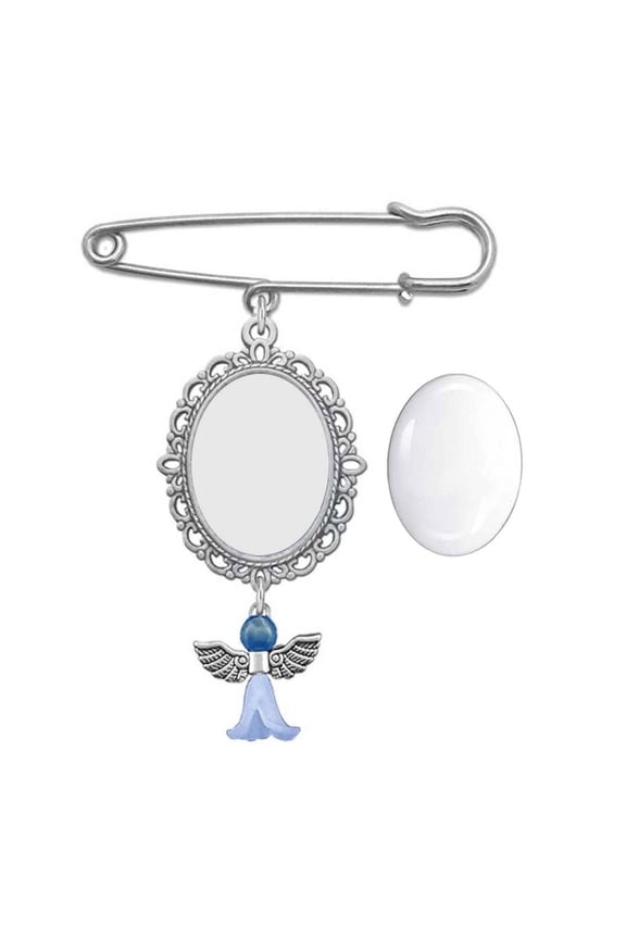 Wedding Bouquet Photo Charms Pin Wedding Memorial Safety Pin Brooch for Womens