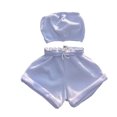 thumbnail image 1 of HeroNeo Women Summer 2pcs Outfits Strapless Bandeau Tube Top Drawstring Shorts Tracksuit, 1 of 1