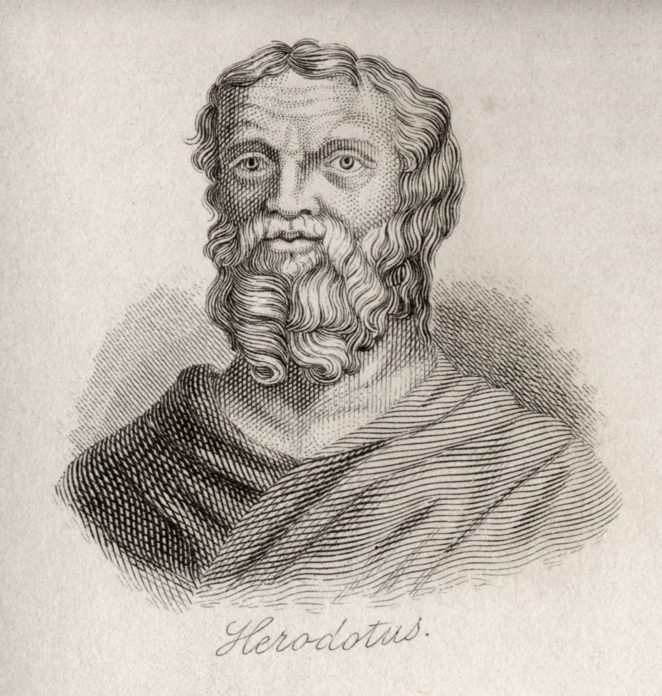Herodotus Of Halicarnassus 484 Bc- Greek Researcher Storyteller Historian Canvas Art - Ken Welsh Design Pics (24 x 24)