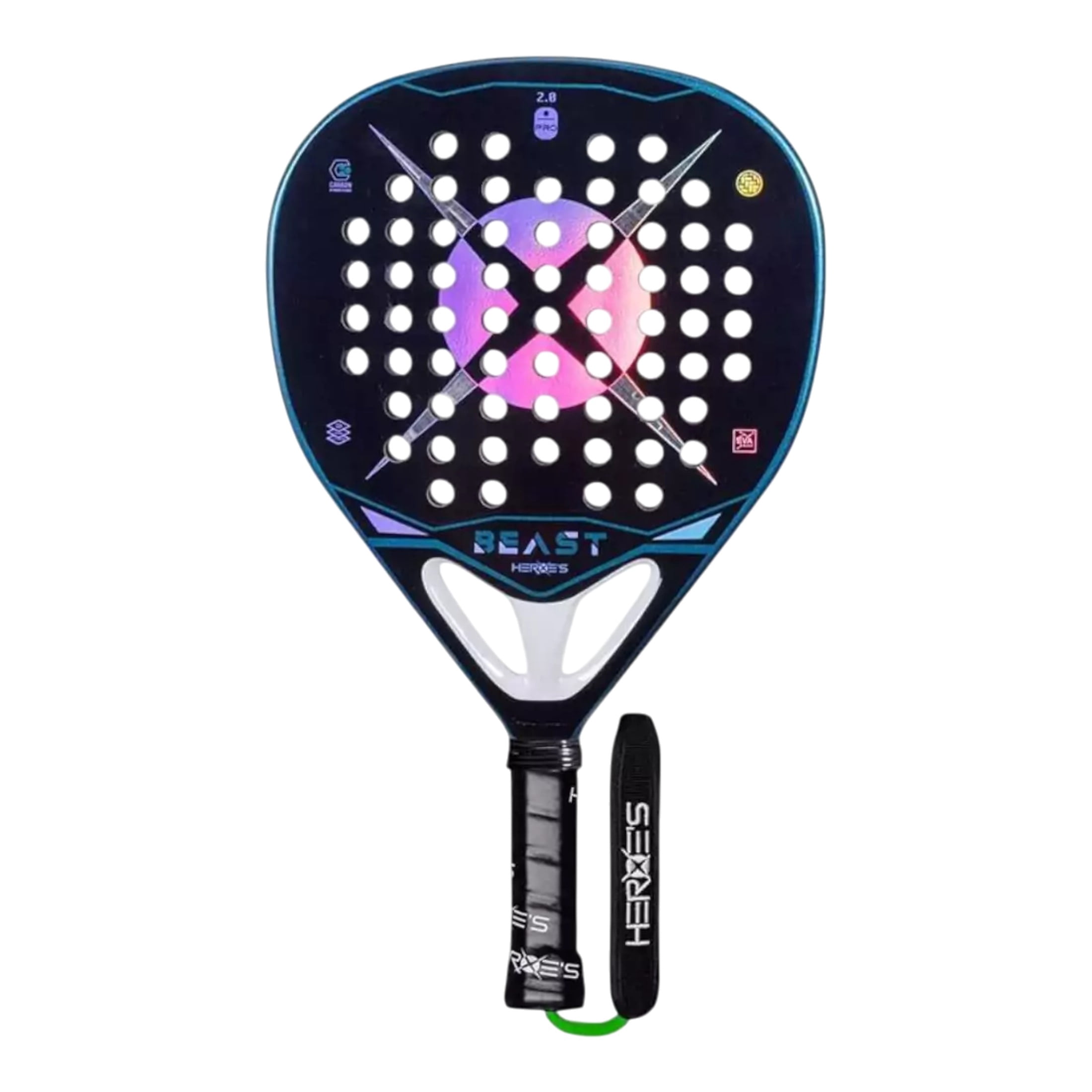 Heroe's Brand Sport BEAST 2025 Padel Racket – 100% Carbon Power & Teardrop Shape
