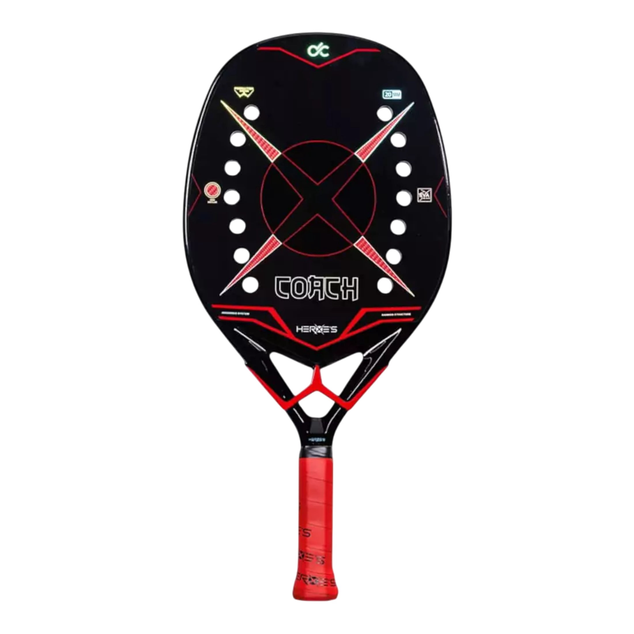Heroe's Brand Sport COACH 2025 Beach Tennis Racket - Red Kevlar - Danny Cirella