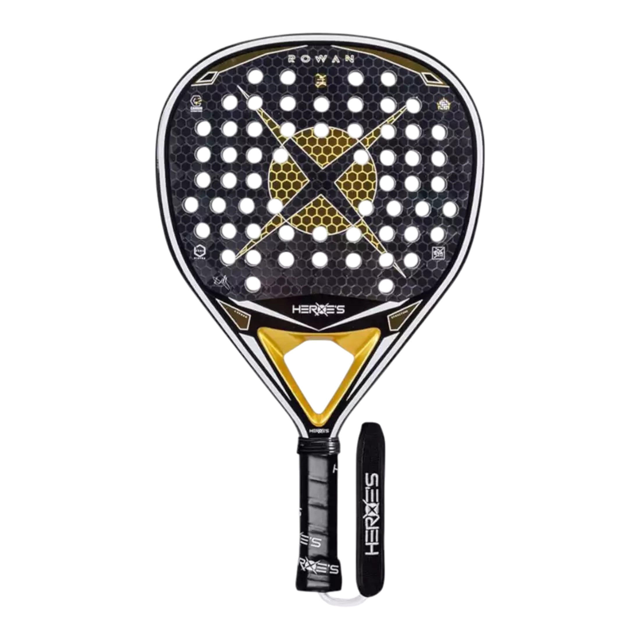 Heroe's Brand Sport ROWAN Tito Allemandi 2025 Pro Padel Racket with 18K Textream Carbon Silver Diamond Shape