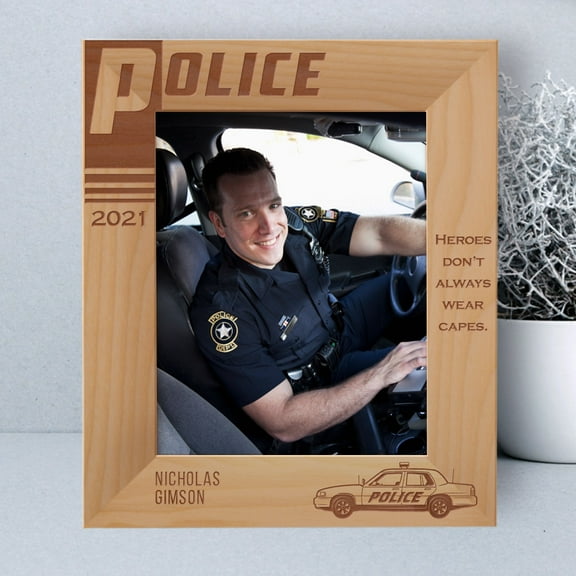 Heroes Don't Always Wear Capes Personalized Wooden Frame 8" x 10" Brown (Vertical)