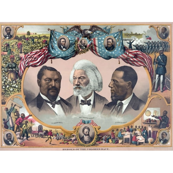 Heroes Of The Colored Race Blanche Bruce History (24 x 18)