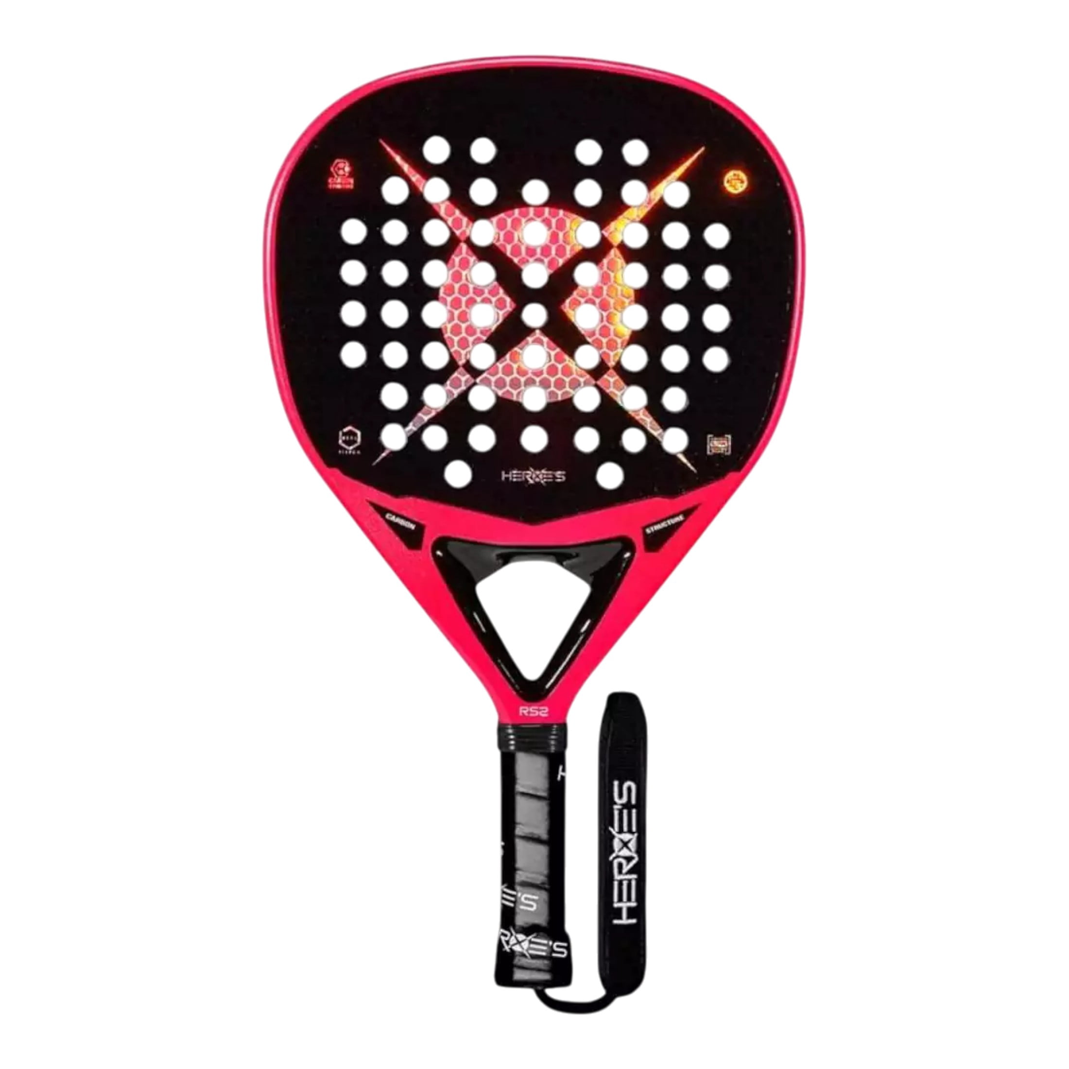 Heroes RS2 2025 Padel Racket 18K Carbon Silver Teardrop shape Advanced Mid Balance