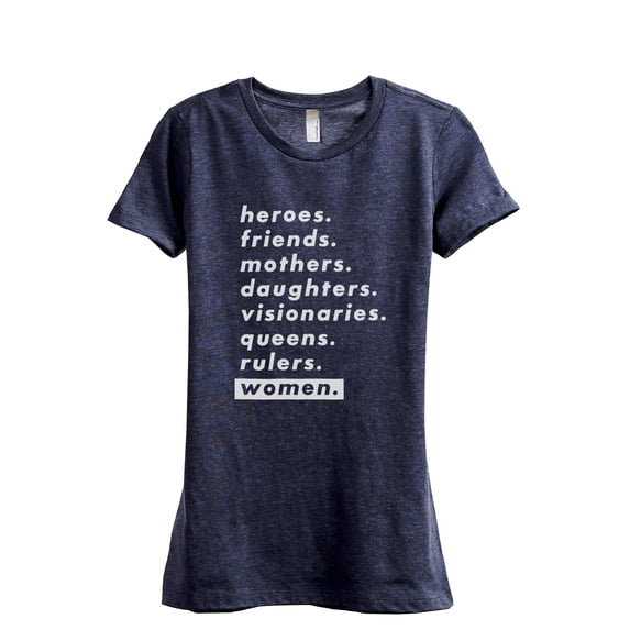 Heroes Visionaries Women's Fashion Relaxed T-Shirt Tee Heather Navy Medium