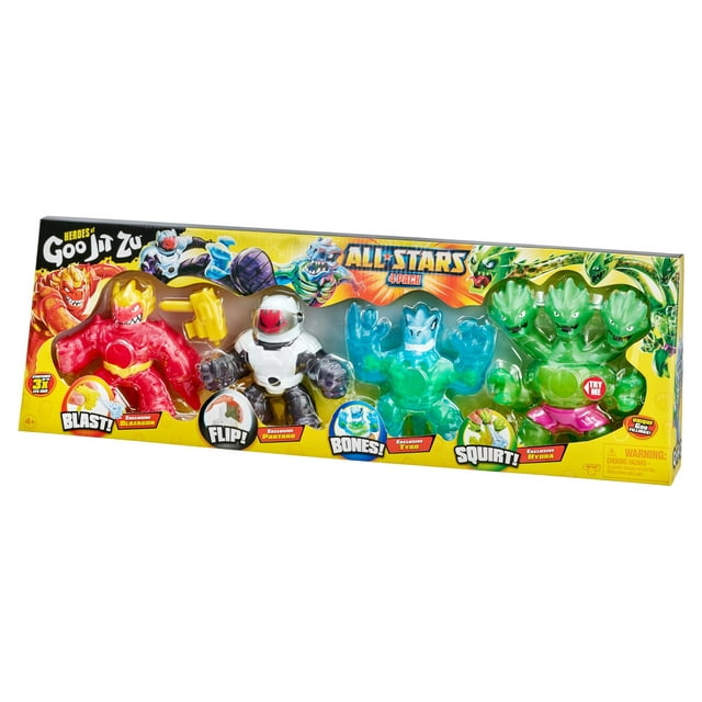 Heroes of Goo Jit Zu, All Stars Pack, 4 Exclusive Action Figures - Pantaro, Blazagon, Tyro and Hydra, 5 inches Tall, Boys, Ages 4+