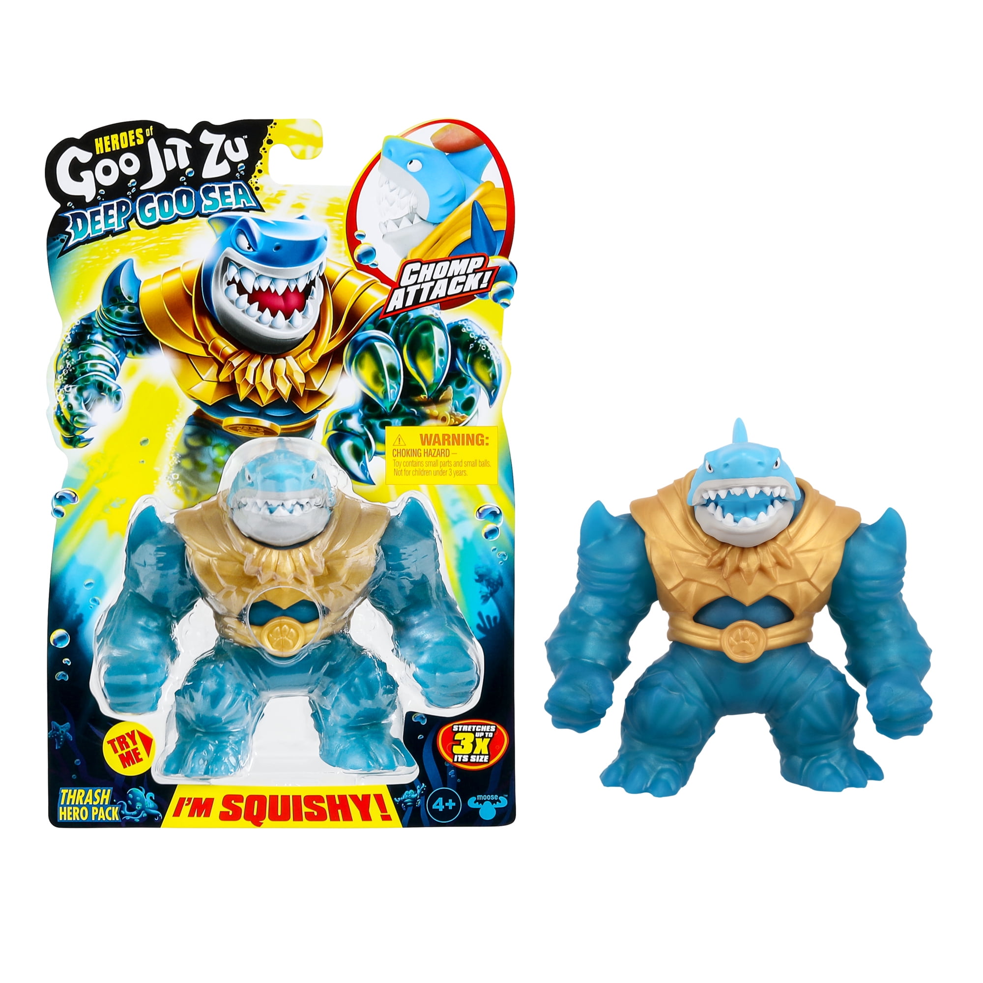 Heroes of Goo Jit Zu Stretch and Strike Thrash Blue Vehicle with  Exclusive Thrash, Boys, Ages 4+ 