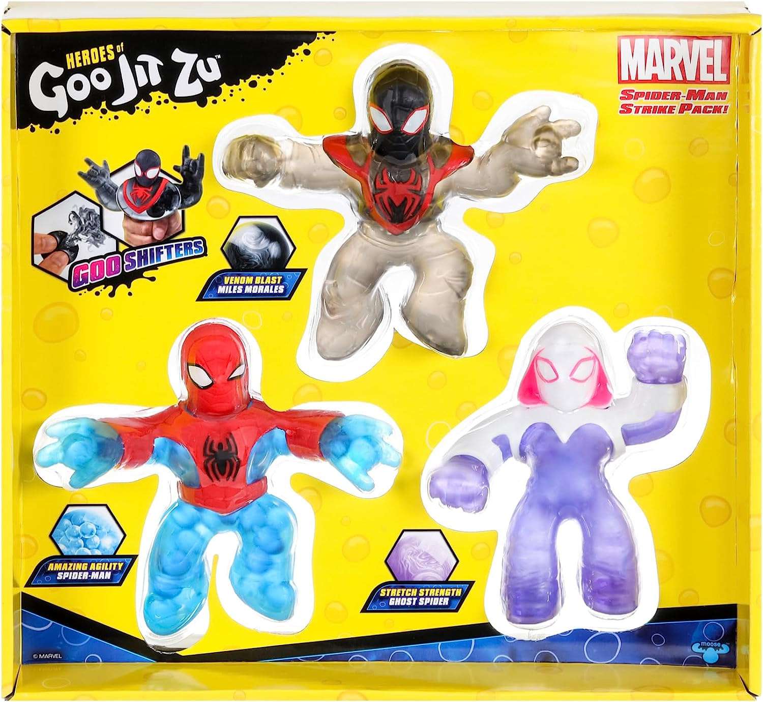 Heroes Of Goo Jit Zu Marvel - Pacco Versus: Spider-Man (Morbido) Vs. Venom (Squishy) - Giocattoli Elastici Stretchy