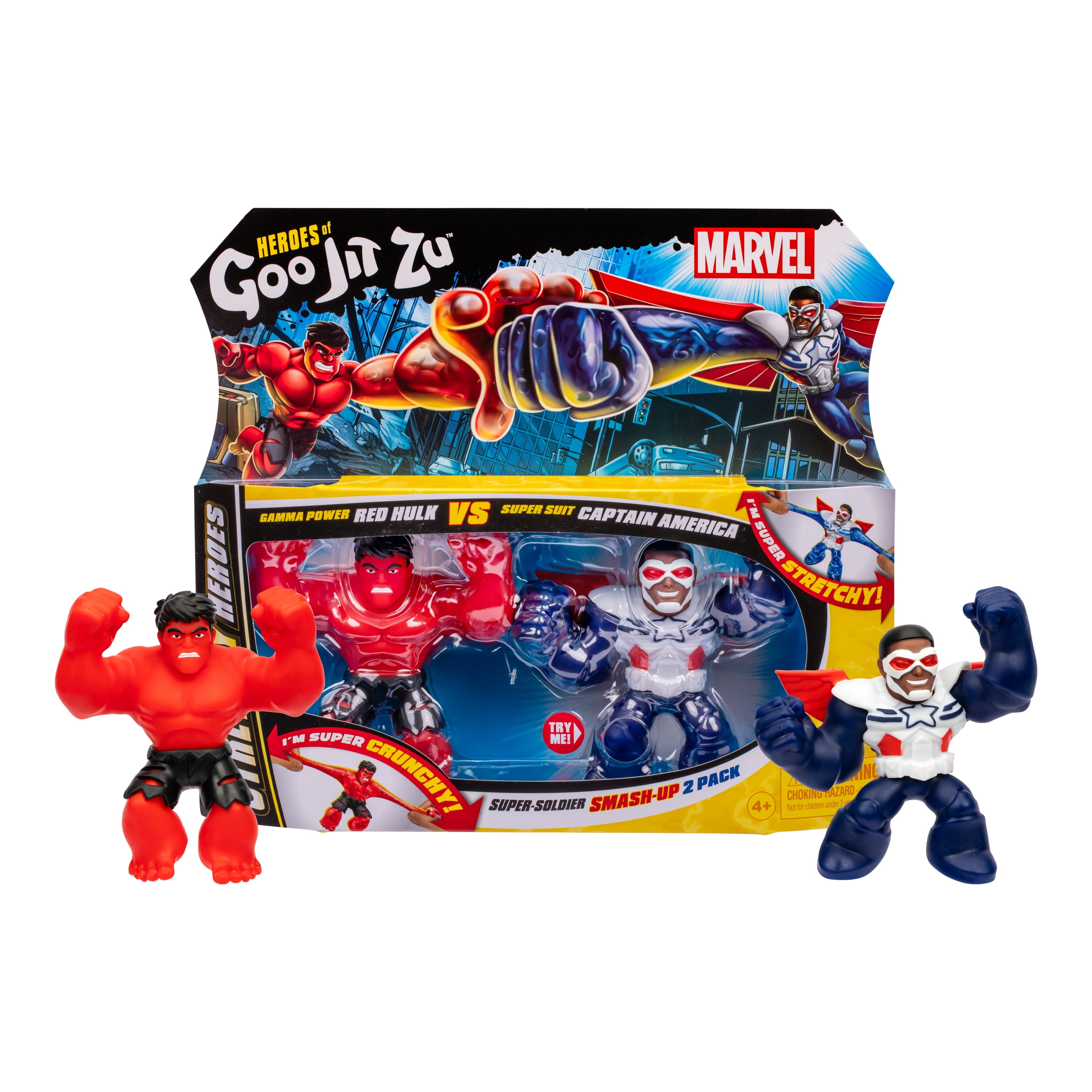 Heroes of Goo Jit Zu Marvel Verse Collider Pack, Red Hulk Versus Captain America, Ages 4+