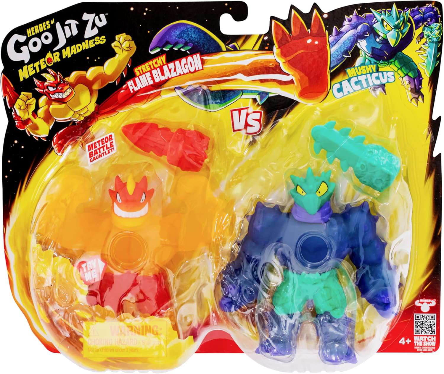 Heroes Of Goo Jit Zu Meteor Madness Stretchy Flame Blazagon Vs Mushy 