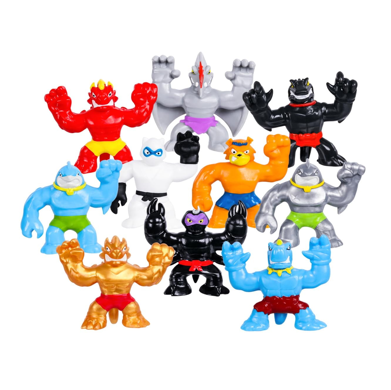Heroes of Goo Jit Zu Minis, Minis Mega 10 Pack. Stretch, Squish, Battle