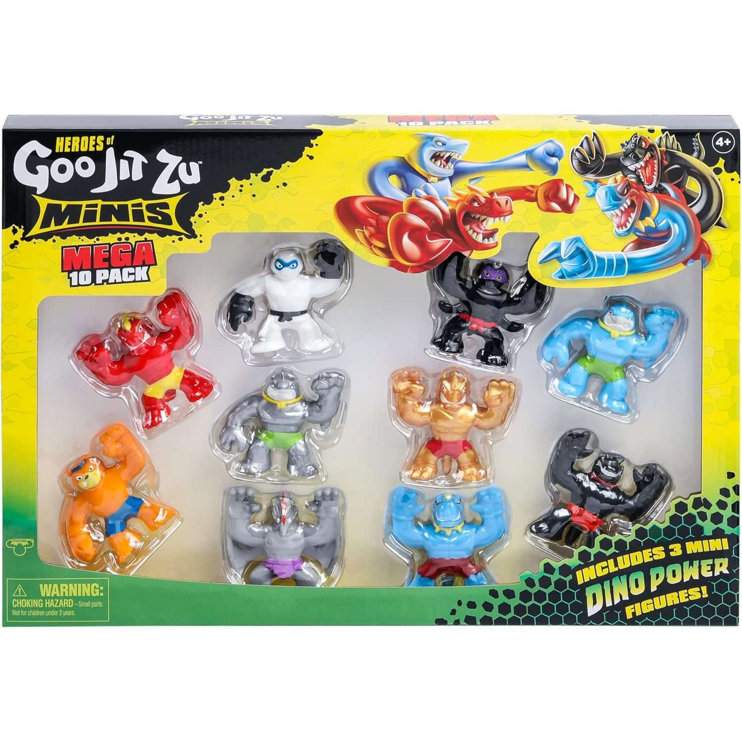 Heroes of Goo Jit Zu Minis, Minis Mega 10 Pack. Stretch, Squish, Battle with 10 Mini in One Pack!