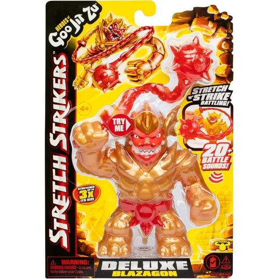 Heroes of Goo Jit Zu Stretch Strikers Blazagon Deluxe Hero Pack Action Figure (20+ Awesome Battle Sounds)