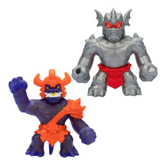 Heroes of Goo Jit Zu Stretch Strikers Stretchy Knight Rockjaw VS Squishy Tyro, Ages 4+