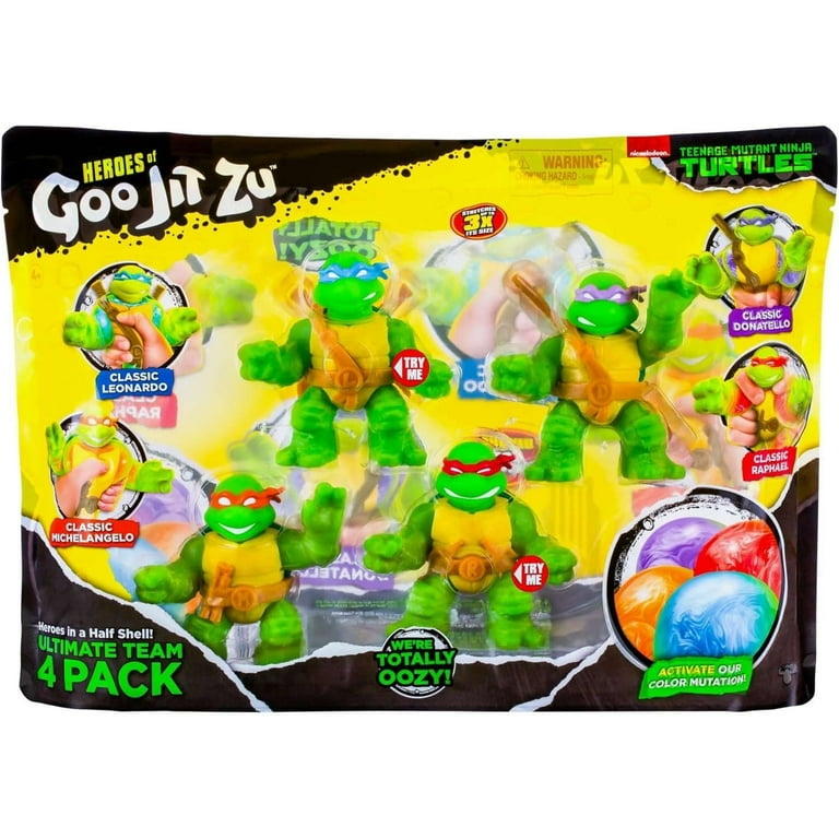TMNT Heroes of Goo Jit Zu 4pk - Stretchy Oozy Action Figures w