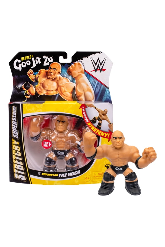 Heroes of Goo Jit Zu WWE Stretchy Superstars The Rock, Stretchy Action Figure, Ages 4+