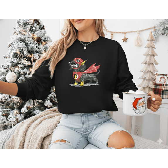 Heroic Dachshund Superhero Funny Wiener Dog Comic Style Holiday