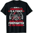 thumbnail image 1 of Heroic Fireman Gift Idea Retired Firefighter T-Shirt, 1 of 5