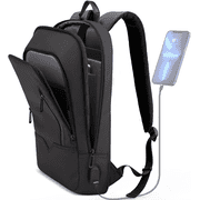 HEROIC KNIGHT Slim 15.6 Laptop Backpack for Men with USB Charger, Lightweight Durable Bag for Business Travel-Black