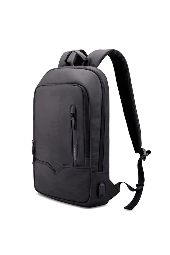 15.6" Laptop Backpack for Men with USB Charger, Lightweight Durable Bag for Business Travel-Black