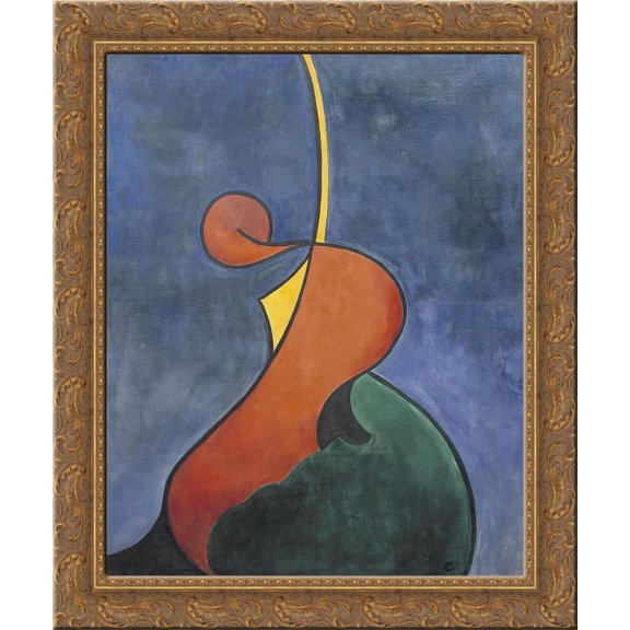 Heroic movement 24x18 Gold Ornate Wood Framed Canvas Art by Theo van Doesburg