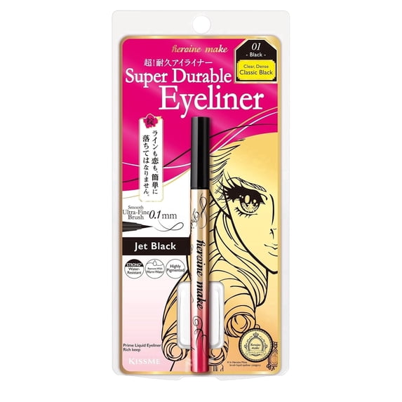 Heroine Make Prime Liquid Eyeliner Rich Keep #01 – Long-Lasting Liquid Eyeliner with Precise Tip for Smooth Application – Smudge-Resistant Formula (Japan Version)