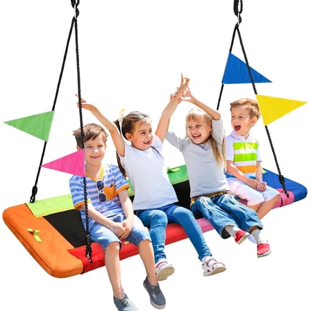 Heromate 60 inch Square Swing, 800lbs Weight Capacity, for Backyard and Playground, Multicolor