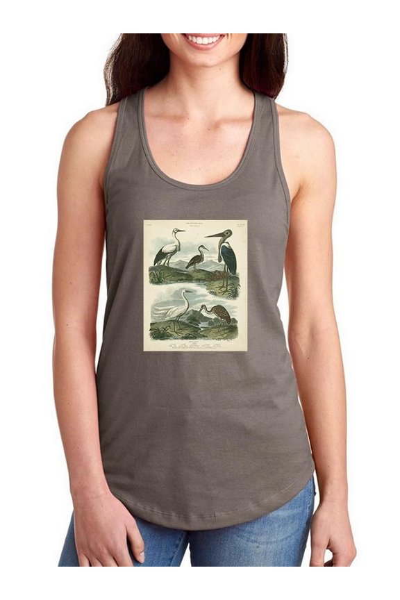 Heron And Crane Racerback Tank Women -Sydenham Edwards Designs, Female Large
