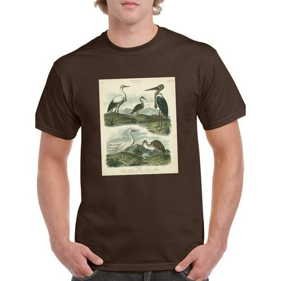 Heron And Crane T-Shirt Men -Sydenham Edwards Designs, Male x-Large