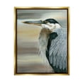 thumbnail image 1 of Heron Bird Feather Portrait Animals & Insects Graphic Art Metallic Gold Framed Art Print Wall Art, 1 of 6