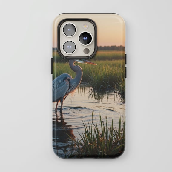 Heron Bird For All iPhone Series Protective Phone Case Nature Photography Sunset