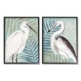 thumbnail image 1 of Heron Birds Layered Plant Leaves Animals & Insects Graphic Art Black Framed Art Print Wall Art, Set of 2, 1 of 8