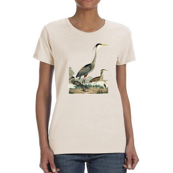 Heron Family I T-Shirt Women -Alexander Wilson Designs, Female Medium