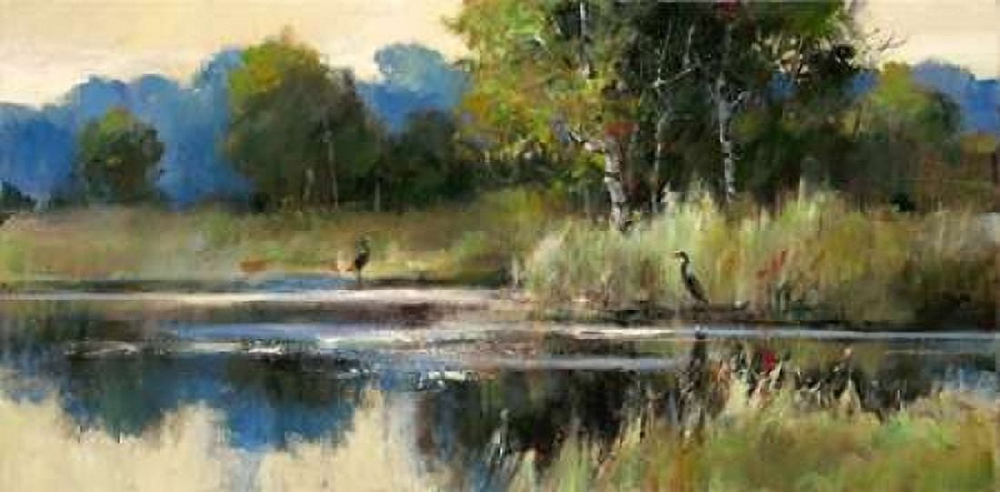 Heron Landscape Panel Canvas Art - Brent Heighton (10 x 20)