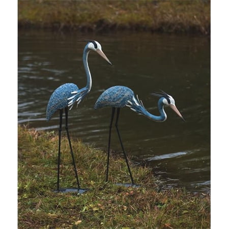 Ancient Graffiti Pair of Steel Herons Outdoor Sculpture