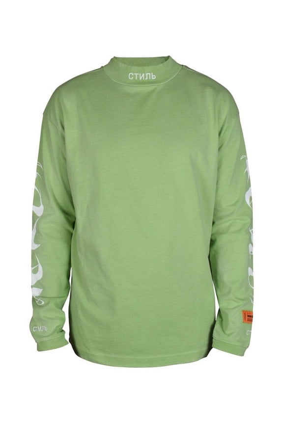 Green Long Sleeve T-Shirt With Embroidered Logo (Men's)