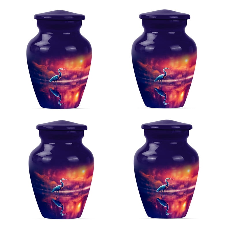 Heron Urn, Urn for Ashes for Women, Burial Urns Ashes, Urn for Ashes for Women, Urns for Human Ashes Adult Man, Small Urn for Ashes Adult male(Size - 3inch, 4 Pcs)