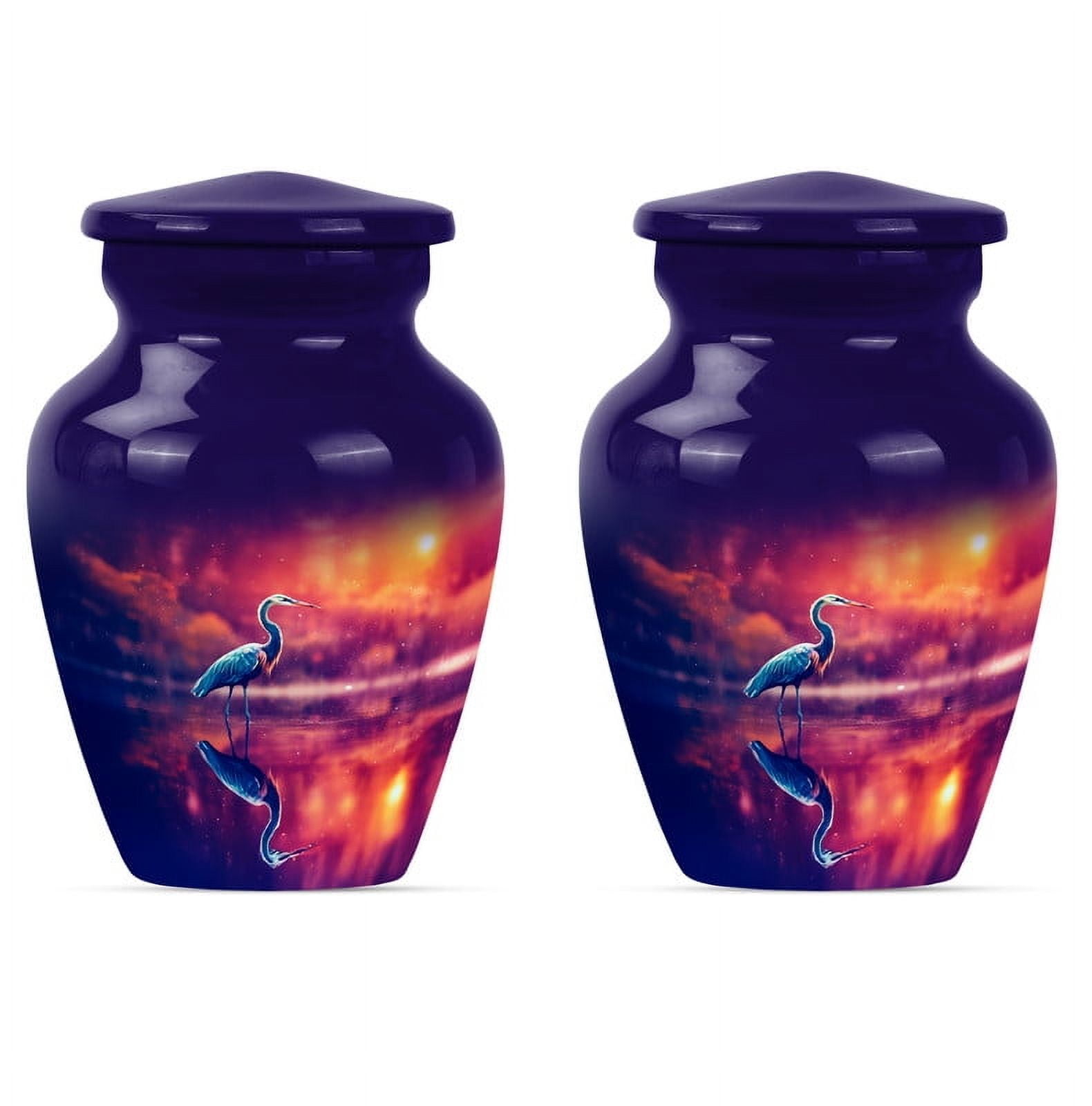 Heron Urn, Urns for Human Ashes Adult man, Small Urn for Ashes Keepsake, Urn for Ashes for Women, Cremation Urns for Adults Humans, Adult Urns for Human Ashes Women (Size - 3inch, 2 Pcs)