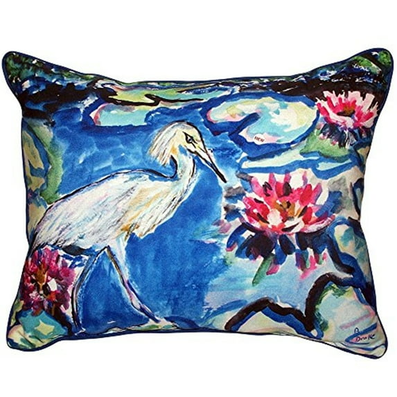 Heron & Waterlilies Small Indoor/Outdoor Pillow 11x14
