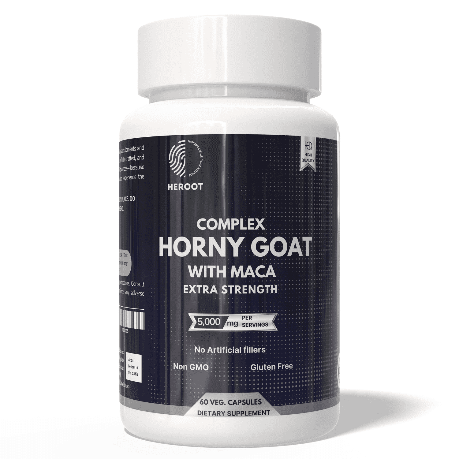 Heroot Goat Weed Capsule Maca Root 500mg Supports Stamina & Saw Palmetto, 120 Capsules